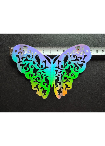 3D зеркальные наклейки бабочки серебро 12 шт JJ305-A No Brand (366301983)