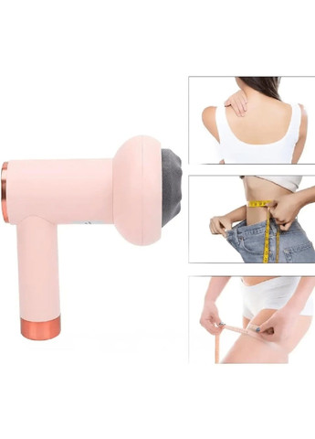 Комплект набір антицелюлітний акумуляторний ручний масажер для тіла з насадками фітнес гумками (479683-Prob) Рожевий Unbranded (322811100)