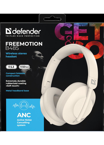 Гарнитура FreeMotion B485 Bluetooth ANC Beige (63485) (7202784) Defender (370617682)
