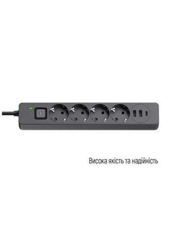 Мережевий фільтр живлення CW-CHE435PDB, 4 розетки/3USB 5M (CW-CHE435PDB) Colorway (317196307)
