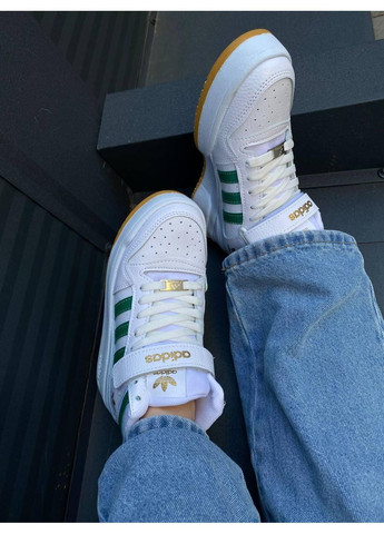 КРОСІВКИ ЖІНОЧІ ADIDAS FORUM WHITE GREEN HIGH V2 АДІДАС ФОРУМ No Brand сірі демісезони (367173218)