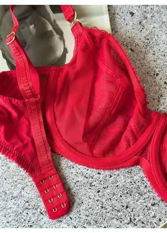 Красный бюстгальтер с мягкой чашкой без поролона на косточках красный Lanny Mode