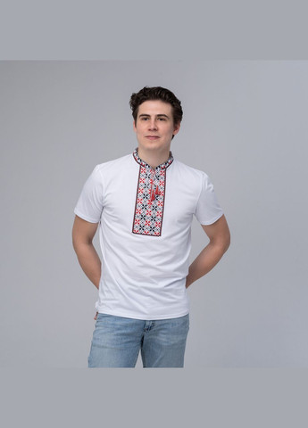 Біла футболка чоловіча з вишивкою "сила роду" біла 3xl Melanika візерунок українська символіка приталена бавовна (333154984)