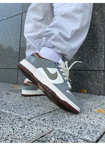 Сірі Осінні кросівки чоловічі nike sb dunk grey white brown найк сб данк No Brand