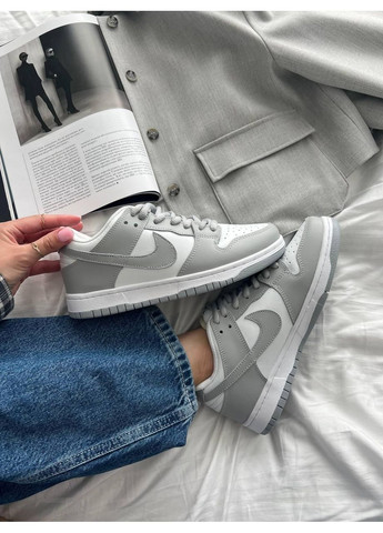 Сірі Осінні кросівки чоловічі nike sb dunk low white grey найк сб данк No Brand
