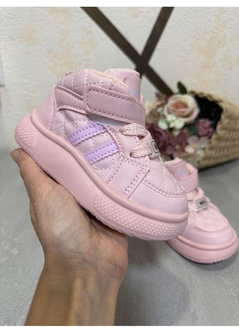 Цветные зимние демисезонные ботинки детские цвет розовый 10925 No Brand