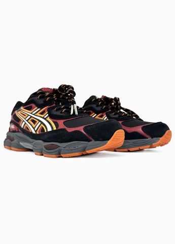 Черные демисезонные кроссовки мужские и женские asics gel-nyc x naruto shippuden black | асикс гель-нюк черные No Brand