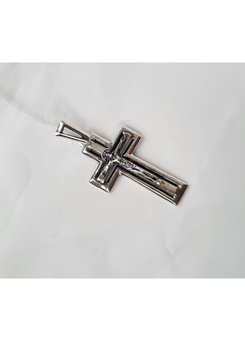 Срібний прямий хрест з розп'яттям срібло 925 проби чорнене 3126ч 5.10г No Brand (306743452)