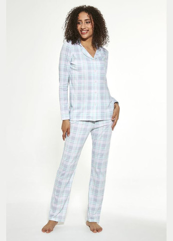 Серая всесезон хлопковая пижама с брюками рубашка + брюки Cornette 482/284 Susie gray