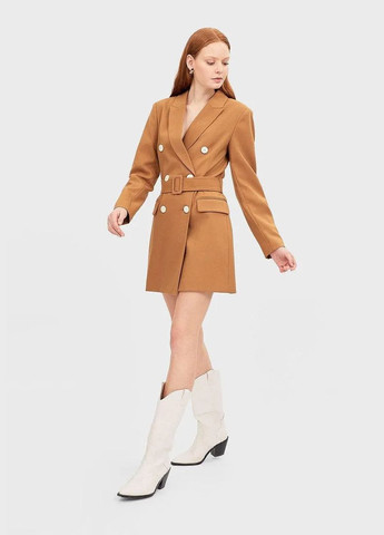 Коричнева демісезонна тренч Stradivarius