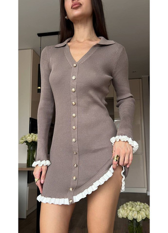 Світло-коричнева відвертий сукня з ніжного трикотаж Simply sexy