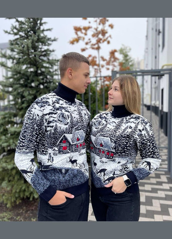 Синій зимовий светр чоловічий джемпер No Brand