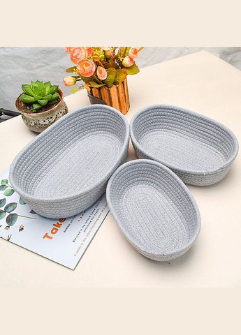 Набір із 3 плетених кошиків для зберігання Gray (AN0103414) ANbeauty (365875733)