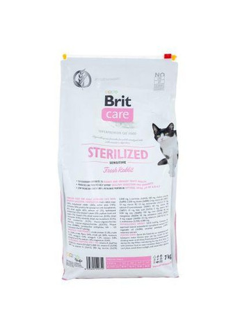 Сухий корм Cat GF Sterilized Sensitive для стерилізованих котів з чутливим травленням, з кроликом, 7 кг (*) Brit Care (323219465)