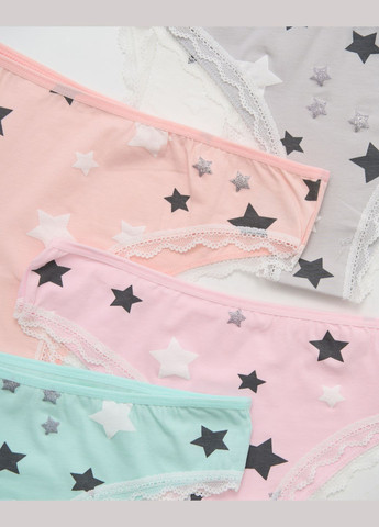 Женские трусы-бразилиан, с нежным кружевом – звездочки 5 шт. Nicoletta (342119796)