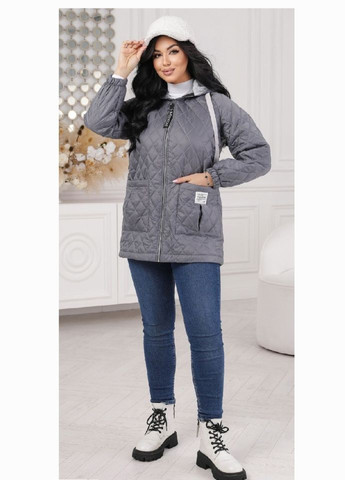 Графітова демісезонна куртка жіноча жіноча демісезонна hp-6453 графіт, 48-50 Sofia