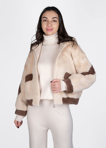 Бежевая зимняя шуба женская 345016 Power