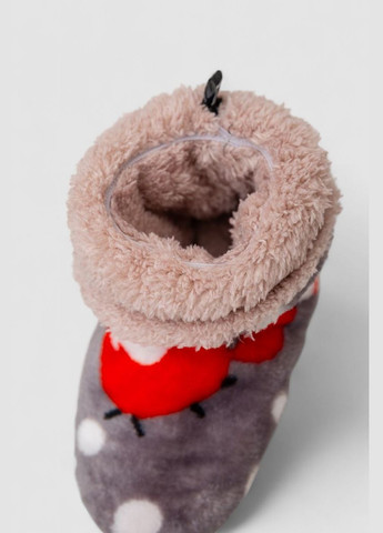 Тапочки-чобітки домашні плюшеві для дітей, колір сіро-червоний, 102R1003 Ager (315790222)