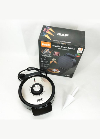 Электрическая вафельница R.565 с антипригарным покрытием и конусом для трубочек RAF (364663932)