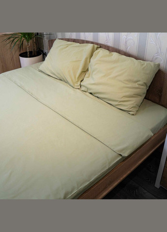Комплект двуспальный постельного белья 180х215 Поплин 120 г/м2 Хлопок (Оливковый) 2 х 40х60 GM Textile (273378622)