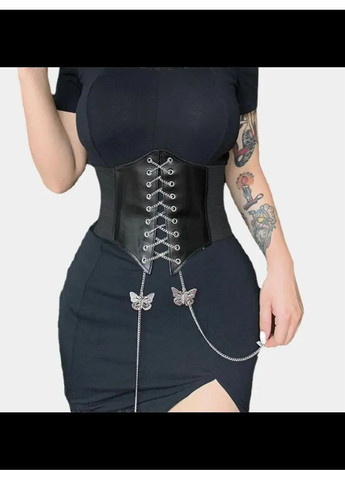 Женский стильный декоративный корсет с бабочками, который дополнит ваш образ, Декоративный корсет No Brand Декоративний корсет з метеликами чорний (351865492)