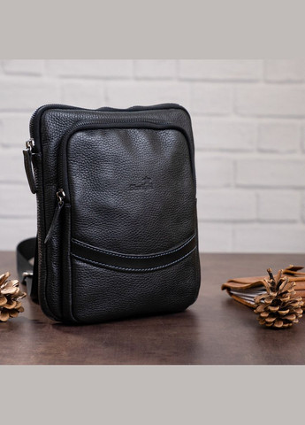 Сумка чоловіча через плече шкіряна 11090 Чорний Shvigel (302008660)