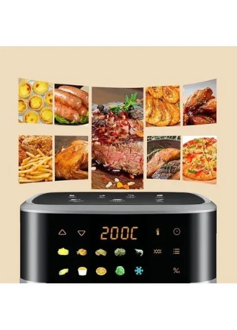 Аэрофритюрница Sokany SK 10085 2200 W Аэрогриль безмасляная мультипечь для приготовления без масла 12л с сенсорным управлением Domotec (385180302)