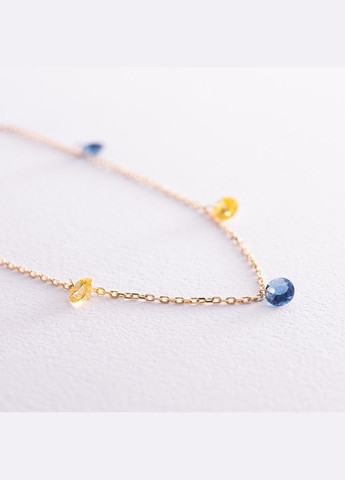 Золотой браслет Украинка (синие и желтые фианиты) б05116 17 17 Oniks (264025284)
