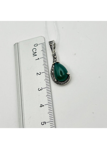 Кулон серебряный с хризопразом и марказитом 2,65 г No Brand (369737456)