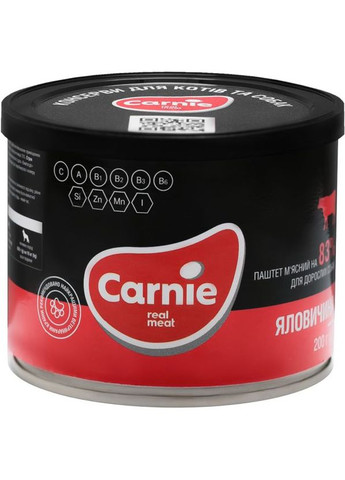 Упаковка вологого корму для собак паштет з яловичини 200 г (4820255190198) Carnie (316319180)