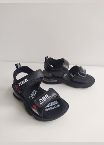 Черные детские кожаные сандалии 28 г 18,5 см черный артикул б232 EEBB