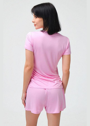 Рожева всесезон піжама з віскози футболка + шорти Leinle 1135/60710 pink