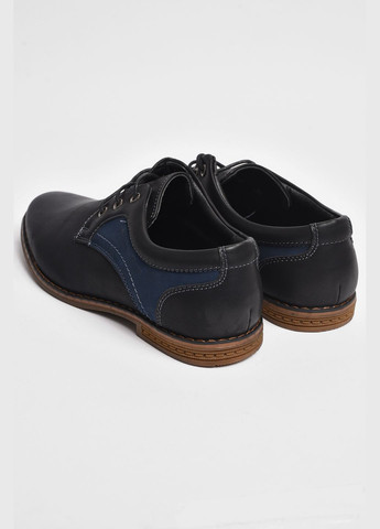 Темно-синие туфли детские для мальчика черного цвета без шнурков Let's Shop