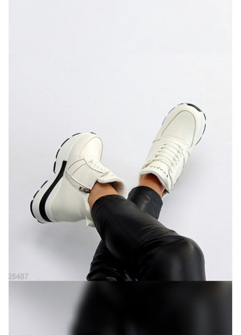 Кроссовки сникерсы женские белые из эко кожи на танкетке с мехом зимние Veagia Снікерси белые зима (364193814)