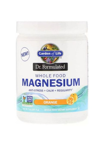 Dr. Formulated Whole Food Magnesium Powder 197 g /14 servings/ Orange Garden of Life (292556207)