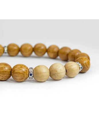 Браслет з натурального Дубу та Грабу з посрібленими роздільниками на зап’ястя 19 см Treelure (372157892)