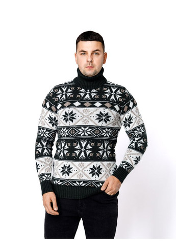 Темно-зеленый зимний мужской свитер цвет темно-зеленый цб-00233271 Gerekli