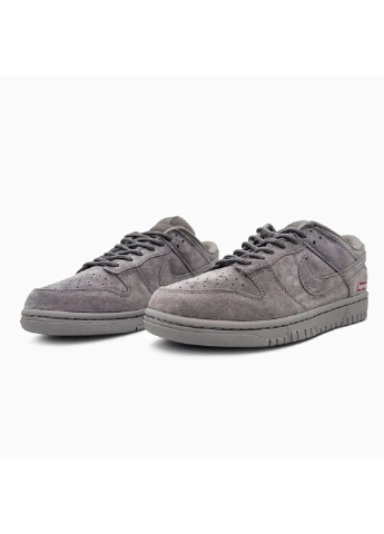 Серые демисезонные кроссовки мужские nike sb dunk x supreme grey найк сб данк серые No Brand