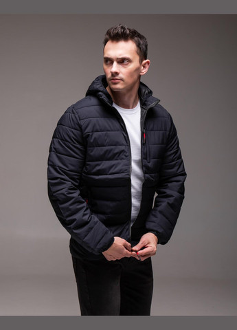 Темно-синяя демисезонная куртка стебана из капюшоно осень/весна No Brand