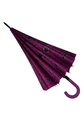 Розовый женский зонт-трость на 16 спиц с абстрактным принтом Toprain (289977409)