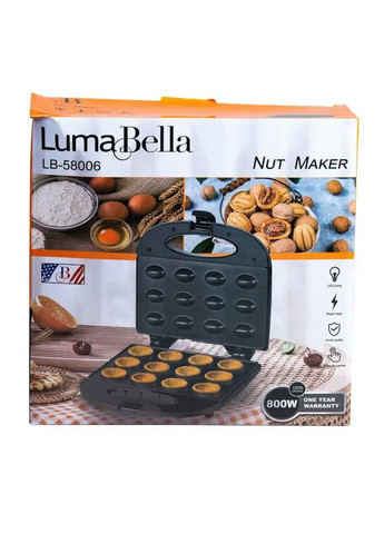 Электрическая орешница LB-58006 на 12 орешков с антипригарным покрытием 800Вт Черный Luma Bella (316353619)