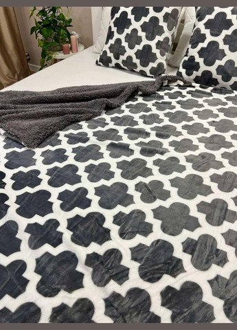 Плед искусственная овчина Евро 200х220 подушки 40х60 2шт Графит (П4К-al-nabir-kovdra-002) No Brand (323160797)