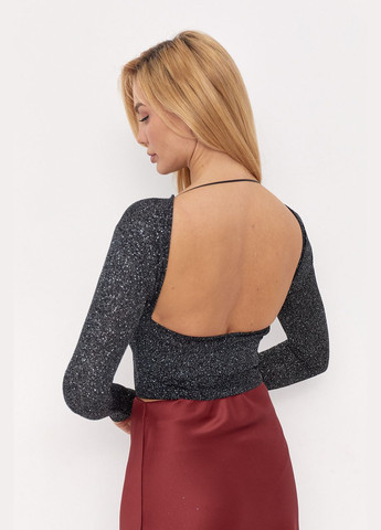 Жіночий лонгслів з люрексу з відкритою спиною Lurex (314454597)