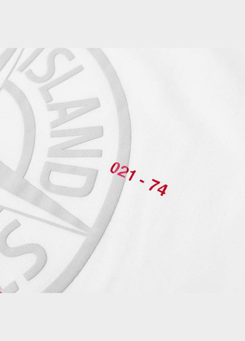 Белая мужская стильная белая футболка с передним принтом в стиле stone No Brand