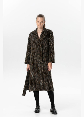 Коричневе демісезонне Пальто букле з коричневою ниткою прямого крою a LOT