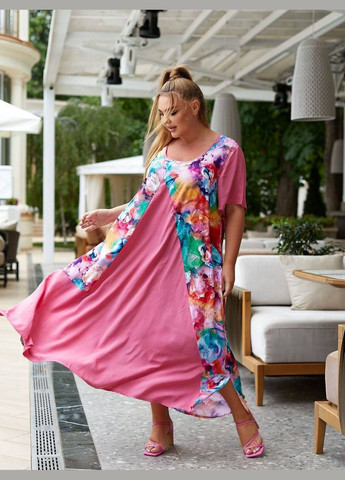 Розовое повседневный платье летняя свободная popluzhnaya