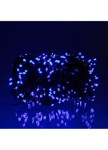 Новорічна гірлянда вулична 30 м 300 LED з сонячною батареєю чорний провід Синій SB300L30MBBL Garlando (365543393)