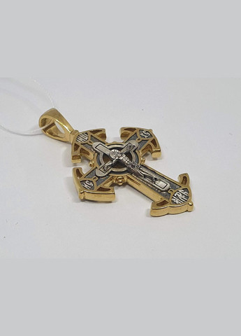 Серебряный крест Распятие Христа с позолотой. 3421-ЗЧФ Харківська ювелірна фабрика (299153335)