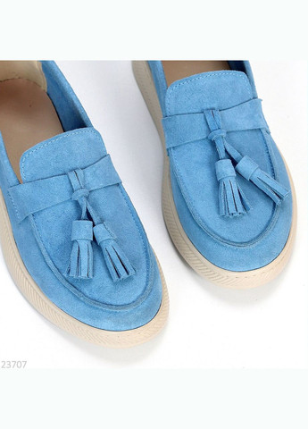 Голубые лоферы No Brand