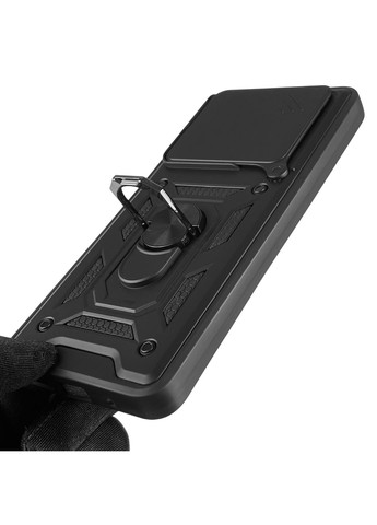 Чохол для POCO M6 броньований з кільцем зі шторкою на сяомі поко м6 чорний rg1 Xiaomi (366019416)